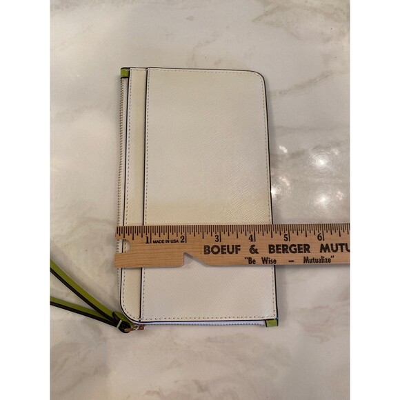 Kate Spade New York Lucy Zip Close Wristlet Wallet Clutch Cream & Green NWOT - Picture 11 of 11